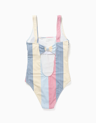 Striped swimsuit with lining You&Me for women, red/blue/yellow