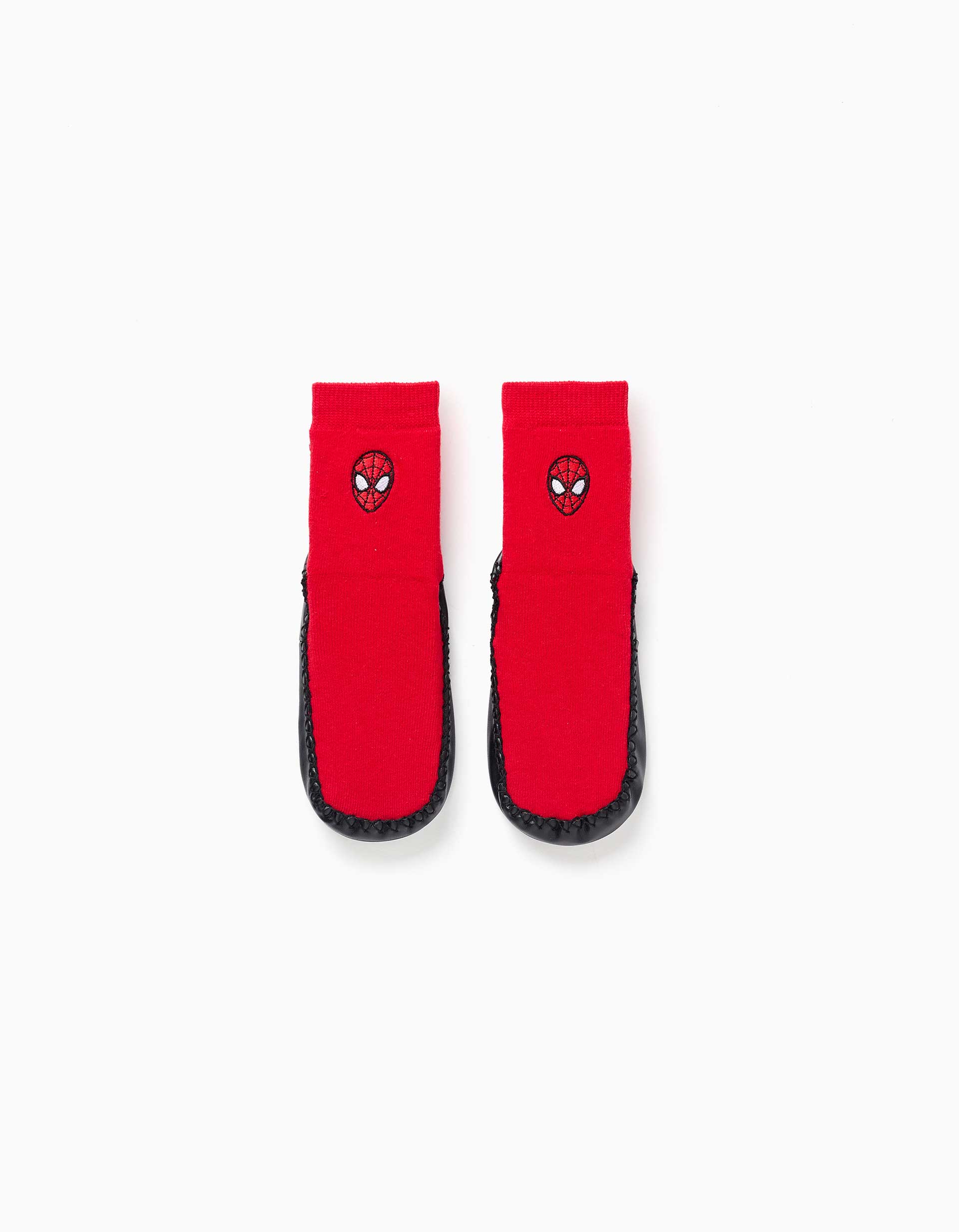 Chaussettes-chaussons antidérapantes Spider-Man pour bébé et garçon, rouge