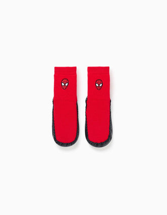 Chaussettes-chaussons antidérapantes Spider-Man pour bébé et garçon, rouge