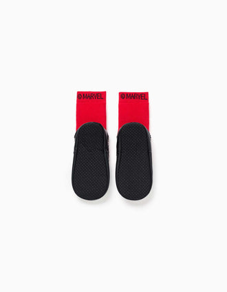 Chaussettes-chaussons antidérapantes Spider-Man pour bébé et garçon, rouge