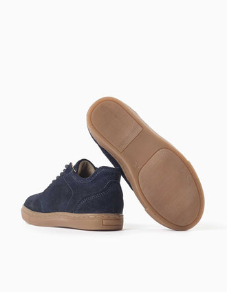 Baskets en suède à lacets pour garçon, bleu marine