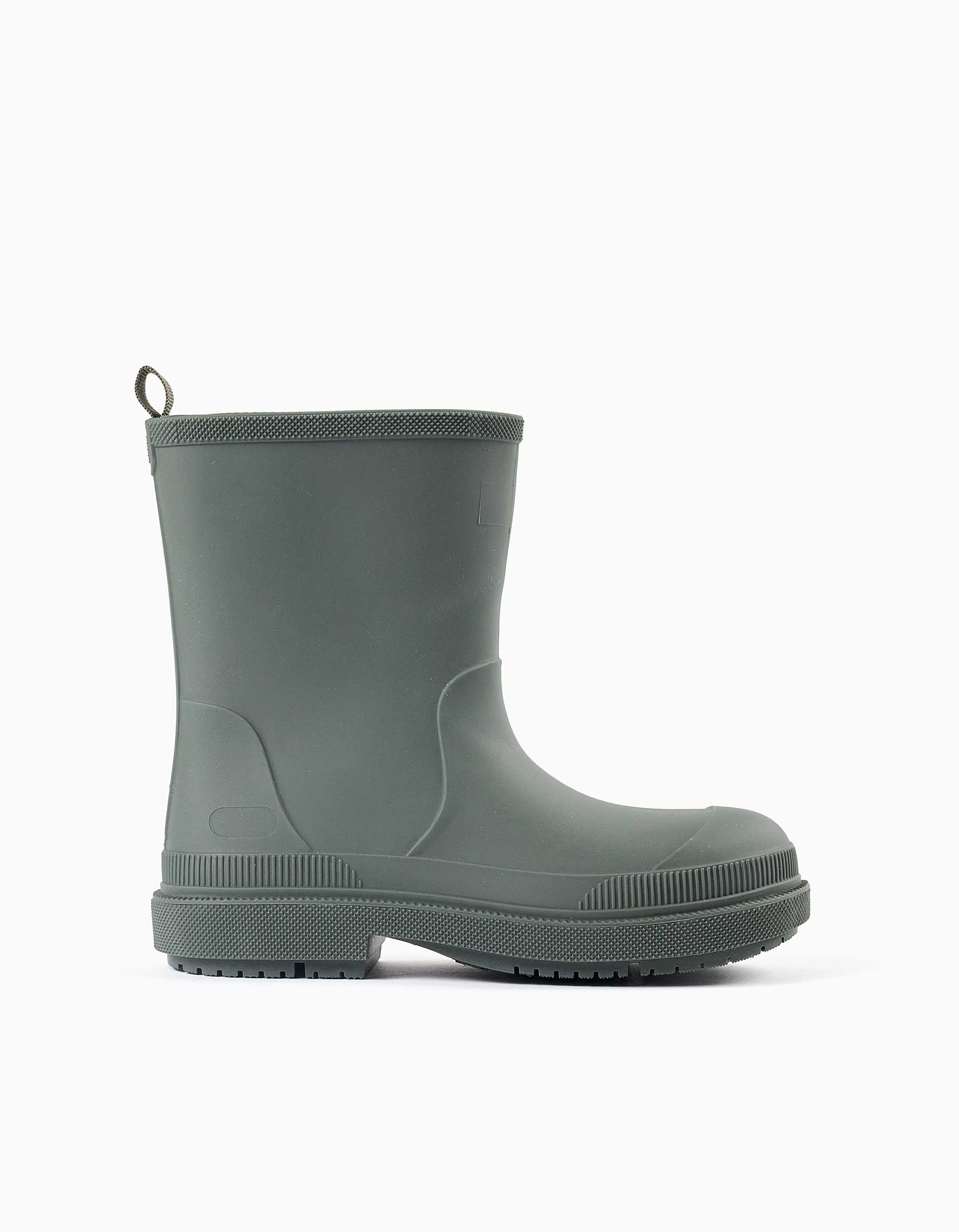 Bottes en caoutchouc à semelle antidérapante pour enfant, vert foncé