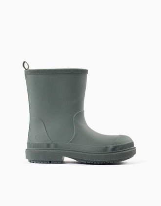 Bottes en caoutchouc à semelle antidérapante pour enfant, vert foncé