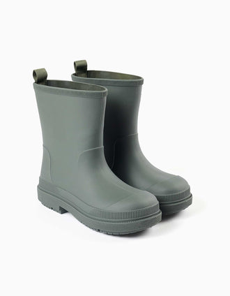 Bottes en caoutchouc à semelle antidérapante pour enfant, vert foncé