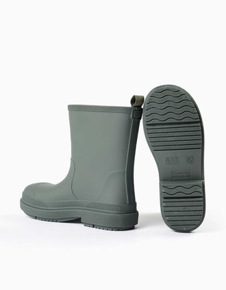 Bottes en caoutchouc à semelle antidérapante pour enfant, vert foncé