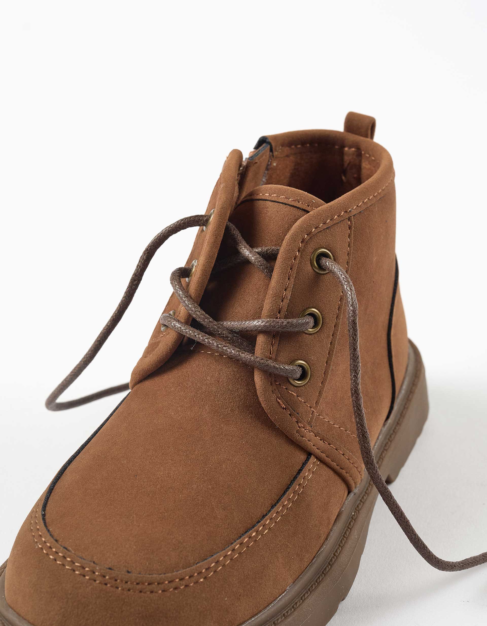 Suedette boots with laces for boys, brown – ZIPPY