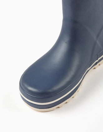 Bottes de pluie à semelle antidérapante pour enfant, bleu marine/blanc