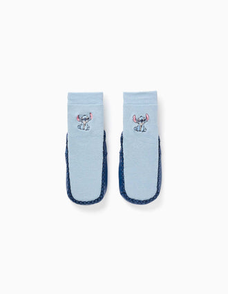 Meias-pantufas antiderrapantes Stitch para bebé e menina, azul