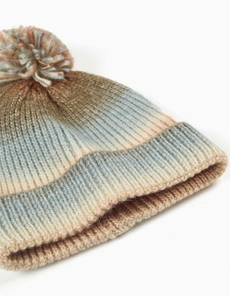 Knitted beanie and gloves with gradient effect for girls, multicolour
