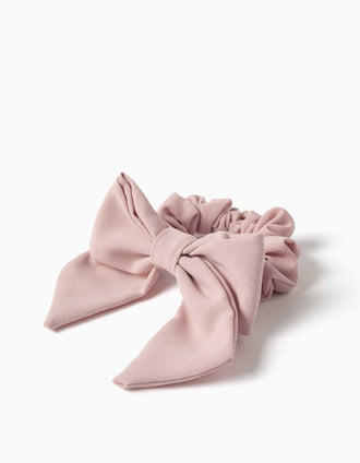 Scrunchie com laço para bebé e menina, rosa-claro