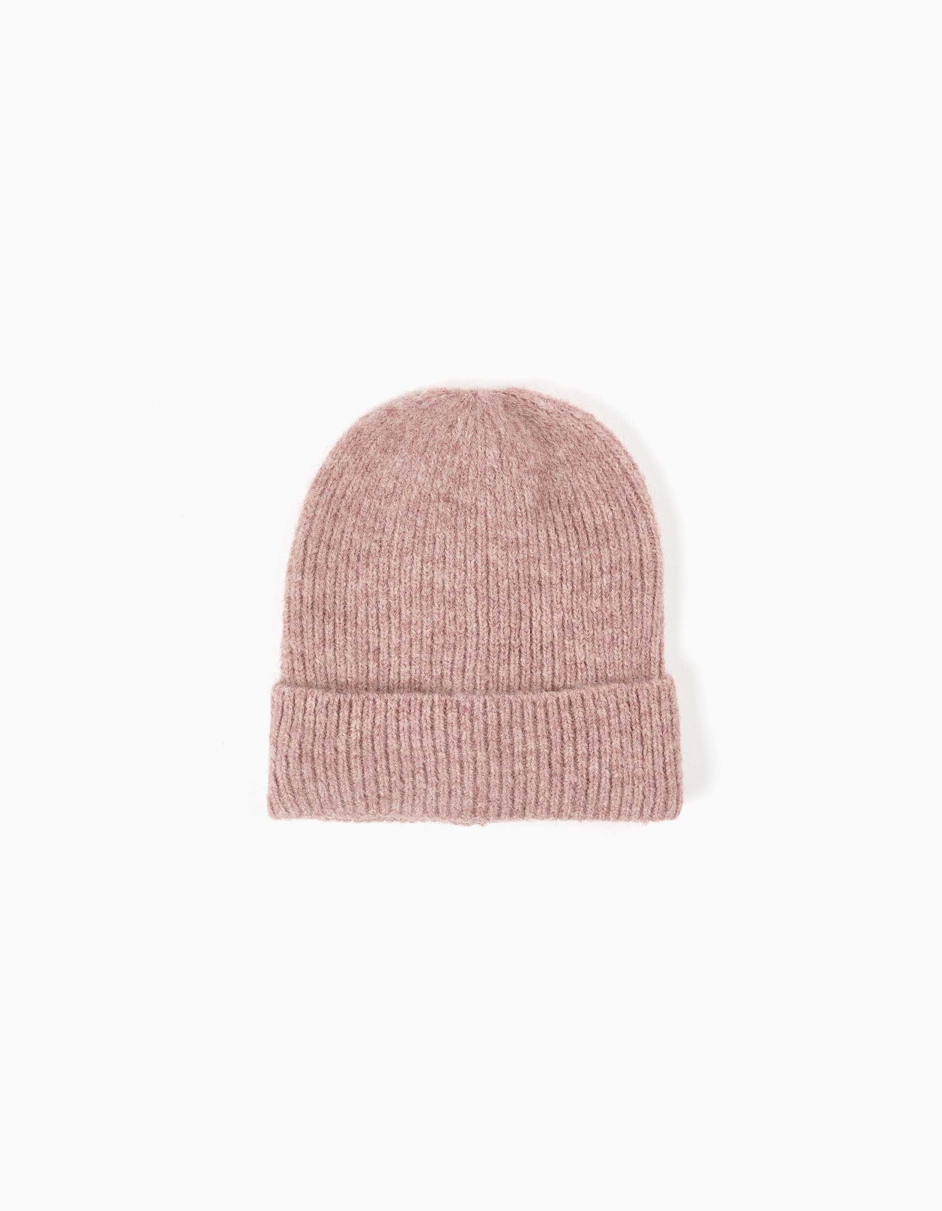 Ribbed knit beanie for girls, light violet