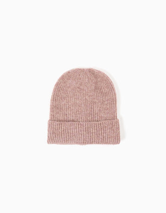 Ribbed knit beanie for girls, light violet
