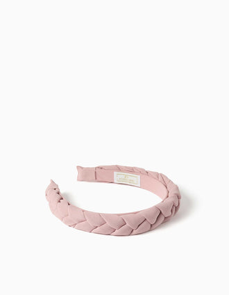 Bandolete entrançada para menina, rosa-claro