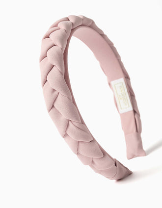Bandolete entrançada para menina, rosa-claro