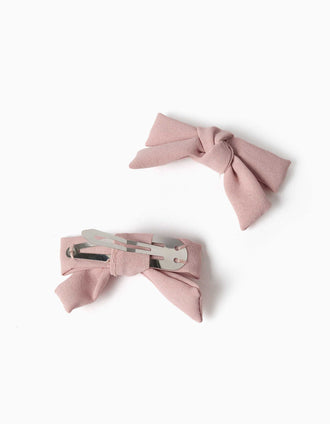 Pack de 2 ganchos de cabelo com laços pequenos para menina, rosa-claro