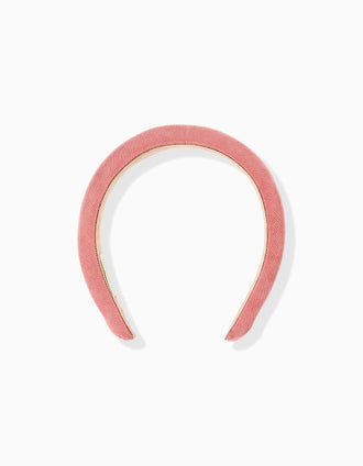 Serre-tête rembourré en velours côtelé pour fille, rose poudré