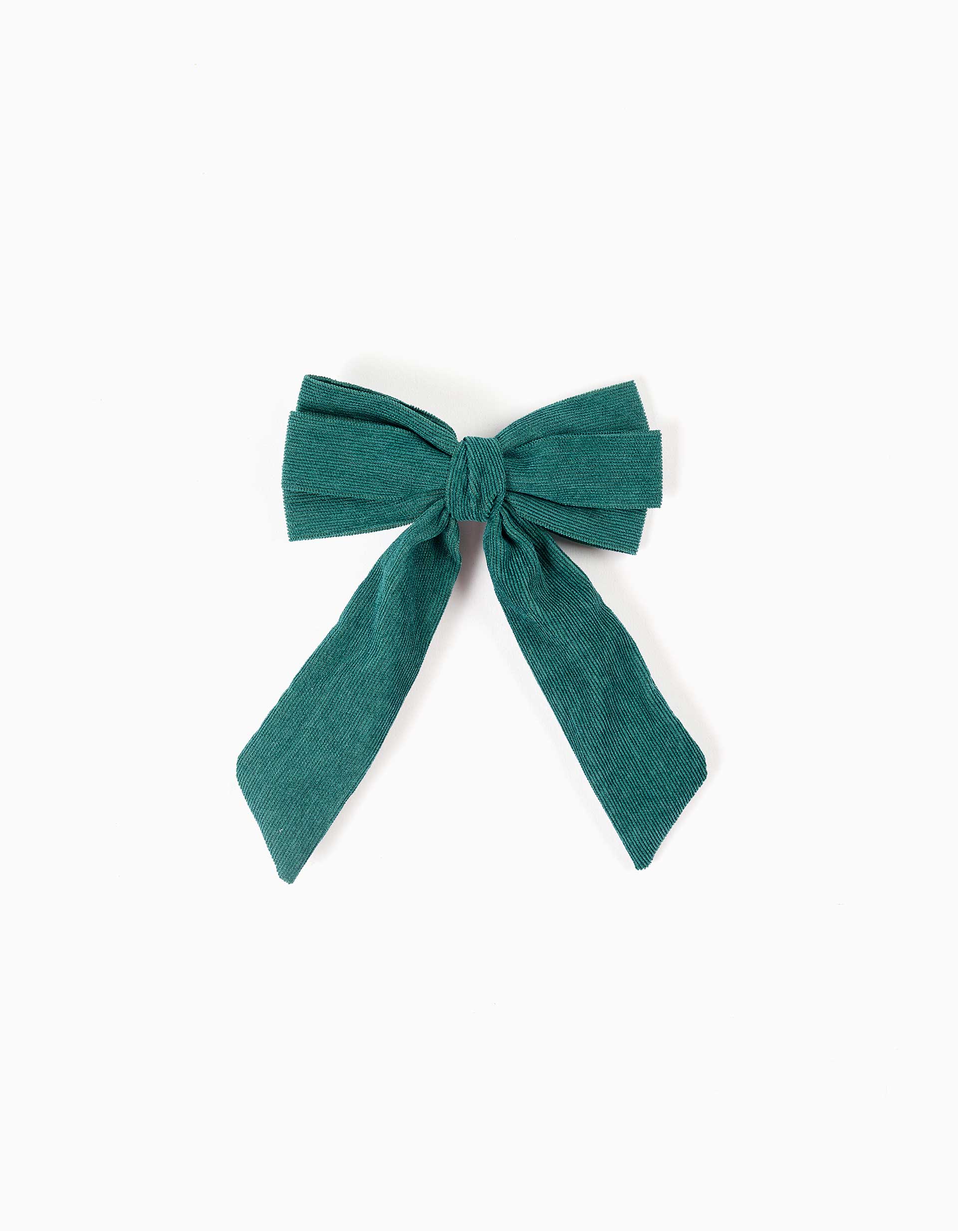 Pasador para el pelo con lazo de pana para bebé y niña, verde oscuro
