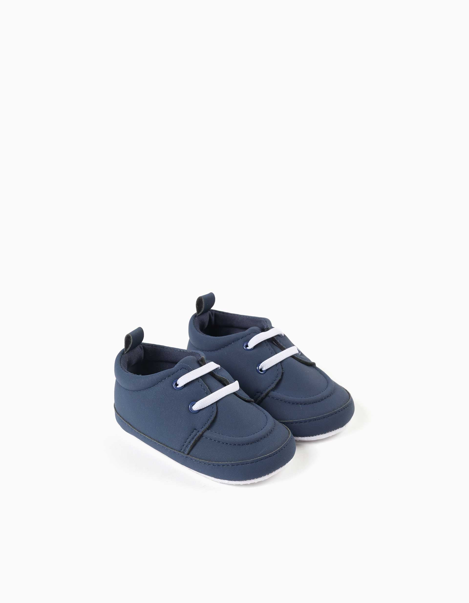 Pepitos con cordones elásticos para recién nacidos, azul marino