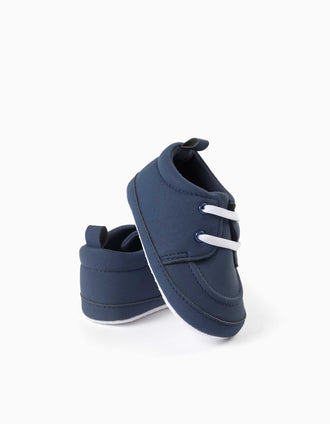 Pepitos con cordones elásticos para recién nacidos, azul marino