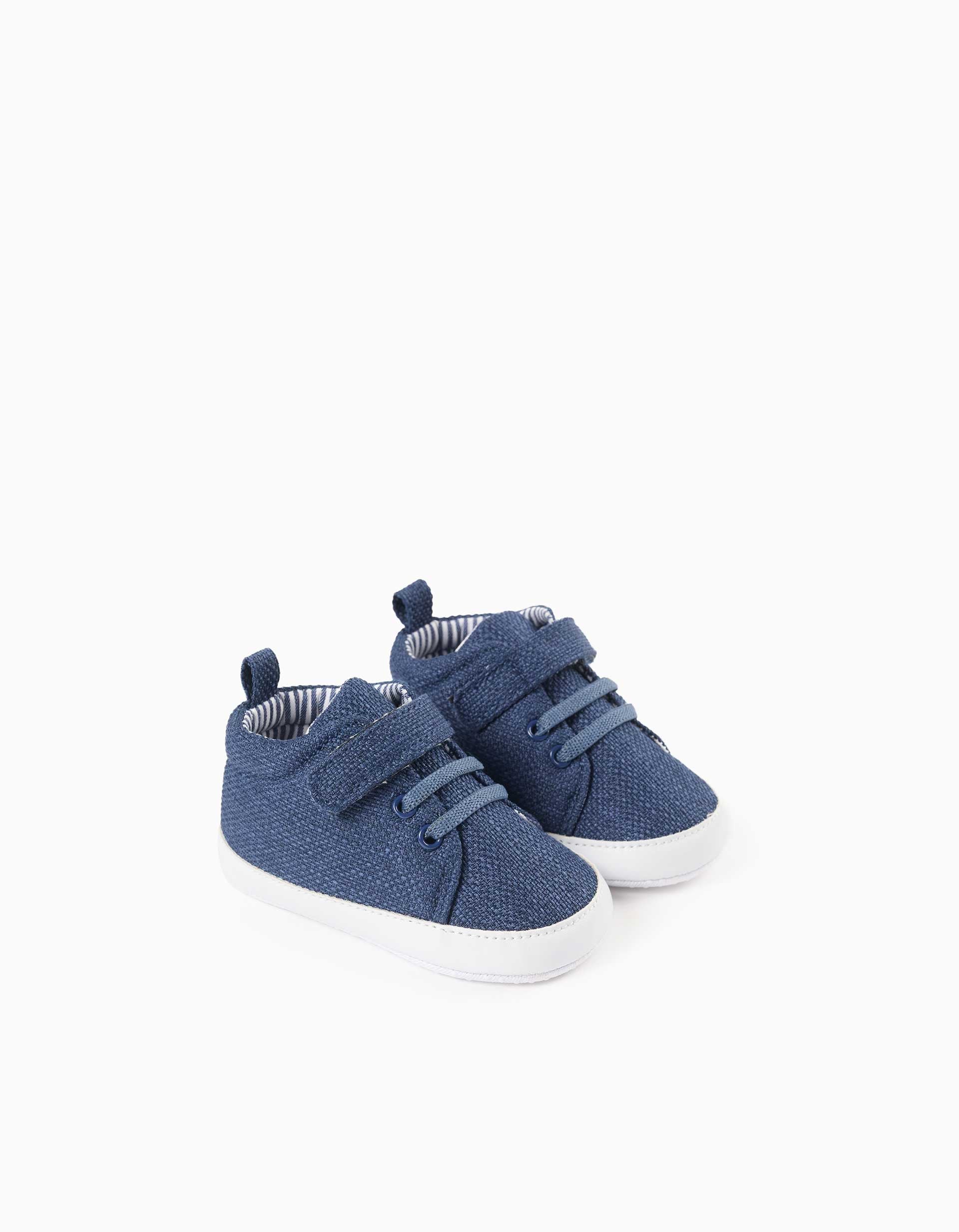 Pepitos con cordones elásticos para recién nacido, azul