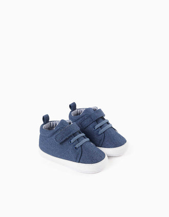 Pepitos con cordones elásticos para recién nacido, azul
