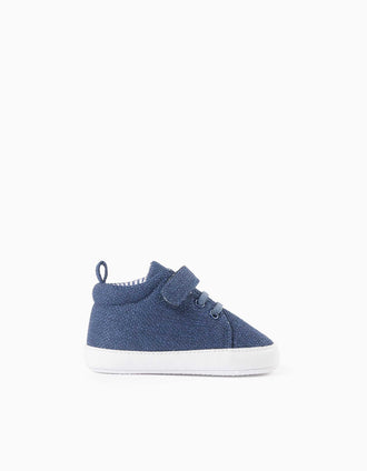 Pepitos con cordones elásticos para recién nacido, azul