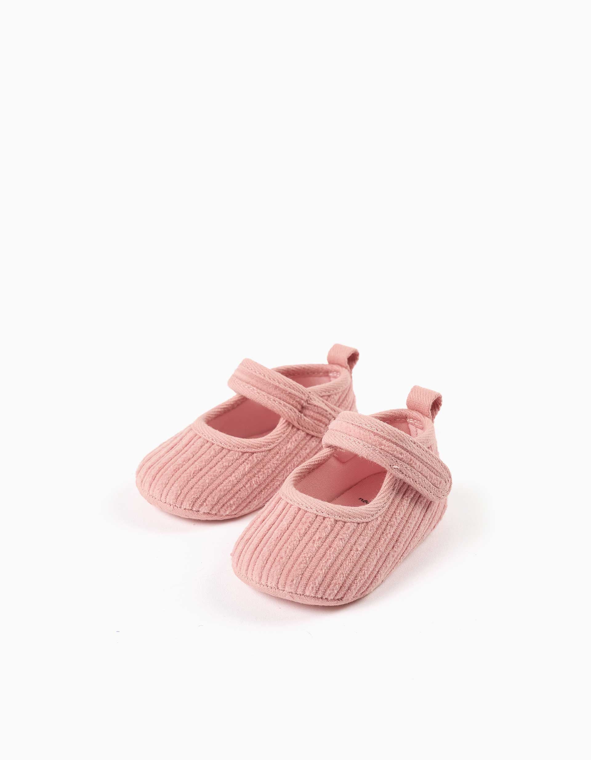 Sabrinas pré-andantes com tira autoaderente para recém-nascida, rosa