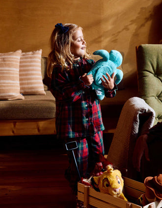Pyjama long en flanelle à carreaux You&Me pour fille, multicolore