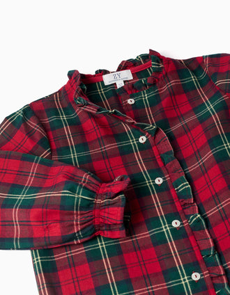 Pyjama long en flanelle à carreaux You&Me pour fille, multicolore