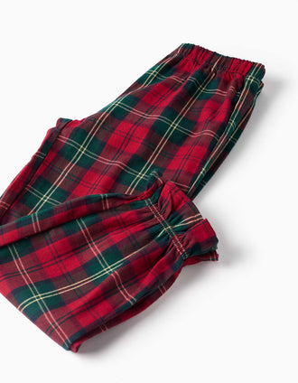 Pyjama long en flanelle à carreaux You&Me pour fille, multicolore