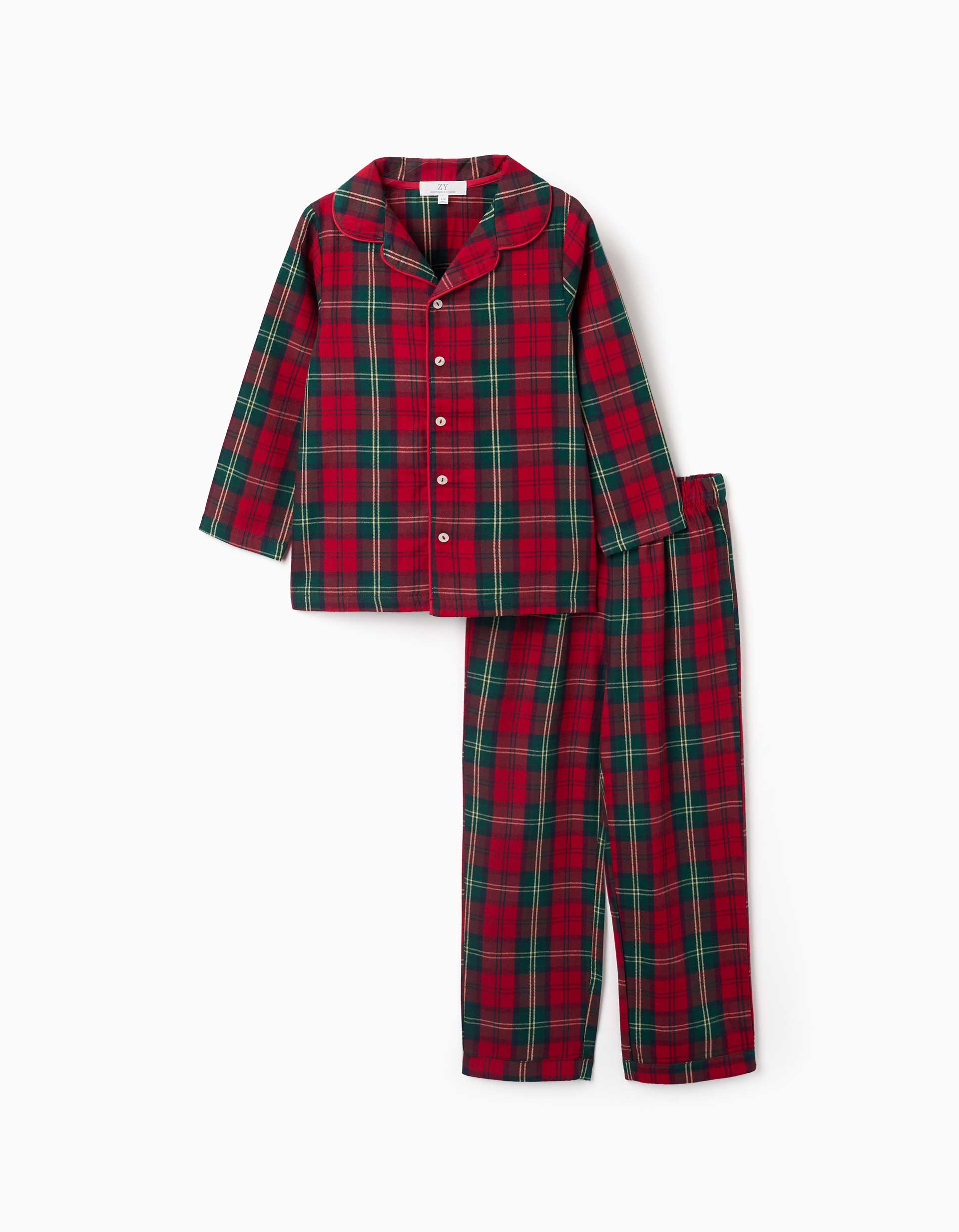 Pyjama long en flanelle à carreaux You&Me pour enfant, multicolore