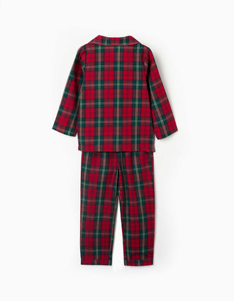Pyjama long en flanelle à carreaux You&Me pour enfant, multicolore