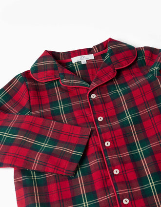 Pyjama long en flanelle à carreaux You&Me pour enfant, multicolore
