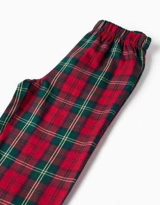 Pyjama long en flanelle à carreaux You&Me pour enfant, multicolore