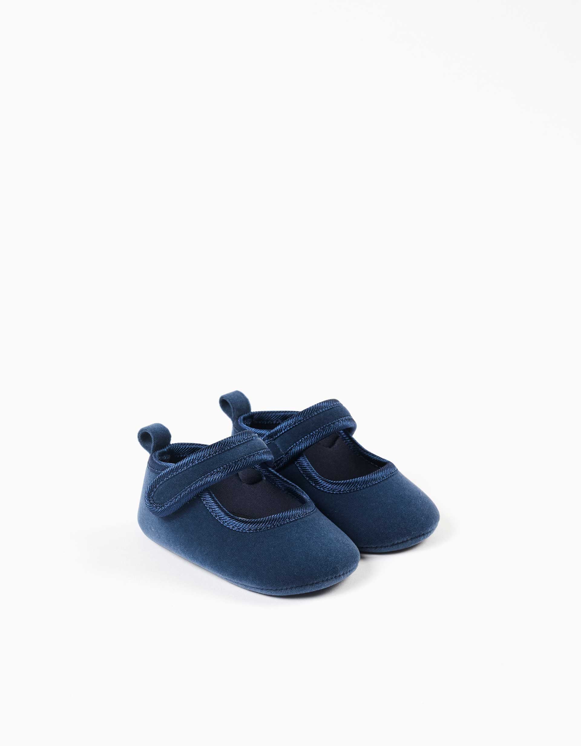 Pepitos de terciopelo para recién nacida, azul oscuro
