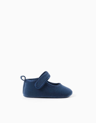 Pepitos de terciopelo para recién nacida, azul oscuro