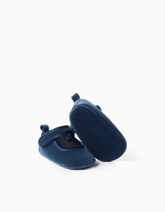 Pepitos de terciopelo para recién nacida, azul oscuro