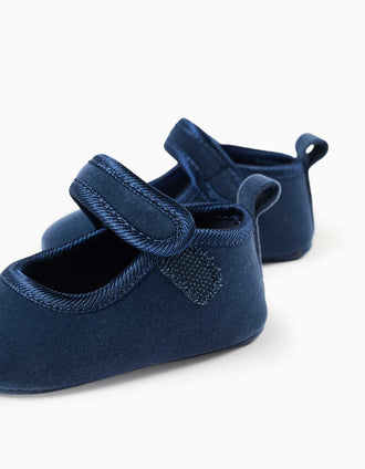 Pepitos de terciopelo para recién nacida, azul oscuro