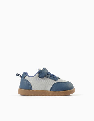 Baskets Barefoot avec semelle antidérapante pour bébé garçon, bleu/gris