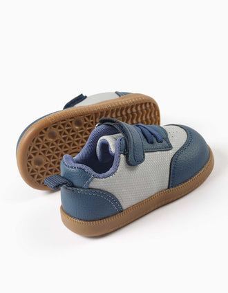 Baskets Barefoot avec semelle antidérapante pour bébé garçon, bleu/gris