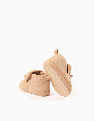 Pepitos con forro de borreguillo para recién nacidos, beige