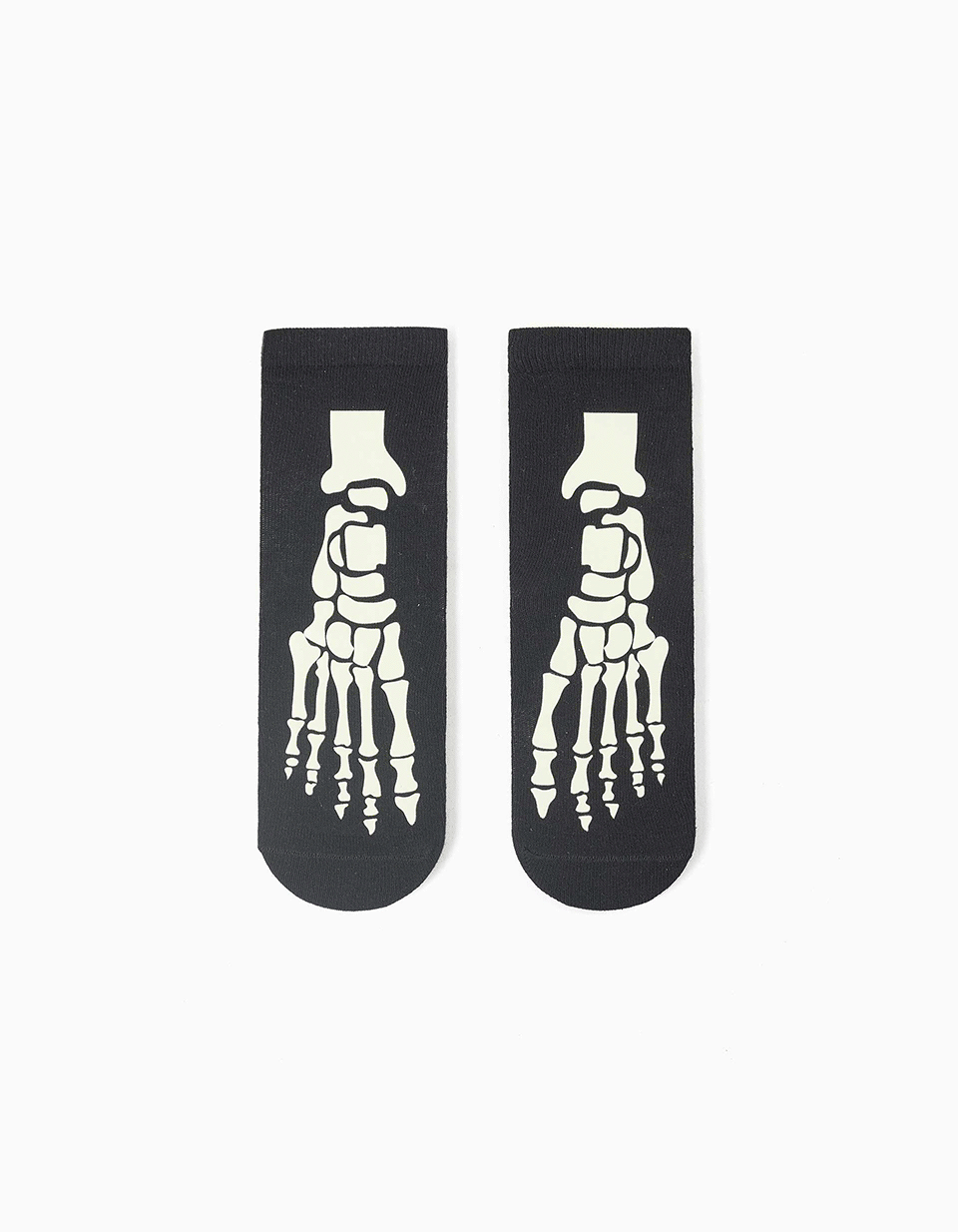 Calcetines midi que brillan en la oscuridad para niños, negro