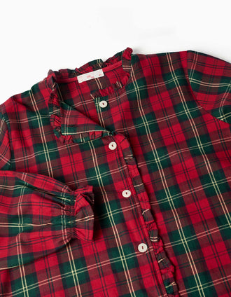 Pyjama long en flanelle à carreaux You&Me pour femme, multicolore