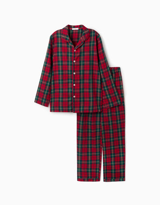 Pijama de flanela comprido com xadrez You&Me para adulto, multicolor