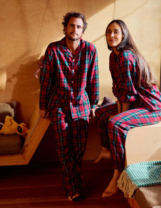 Pijama de flanela comprido com xadrez You&Me para adulto, multicolor
