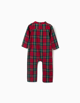 Flannel sleepsuit with check pattern You&Me for babies, multicolour