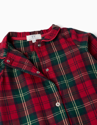 Flannel sleepsuit with check pattern You&Me for babies, multicolour