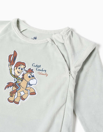 Babygrow de veludo Toy Story para recém-nascido e bebé, verde-claro
