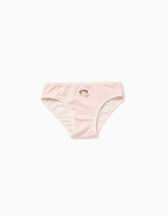 5 cuecas de algodão com estampados Jessie para menina, branco/rosa/azul