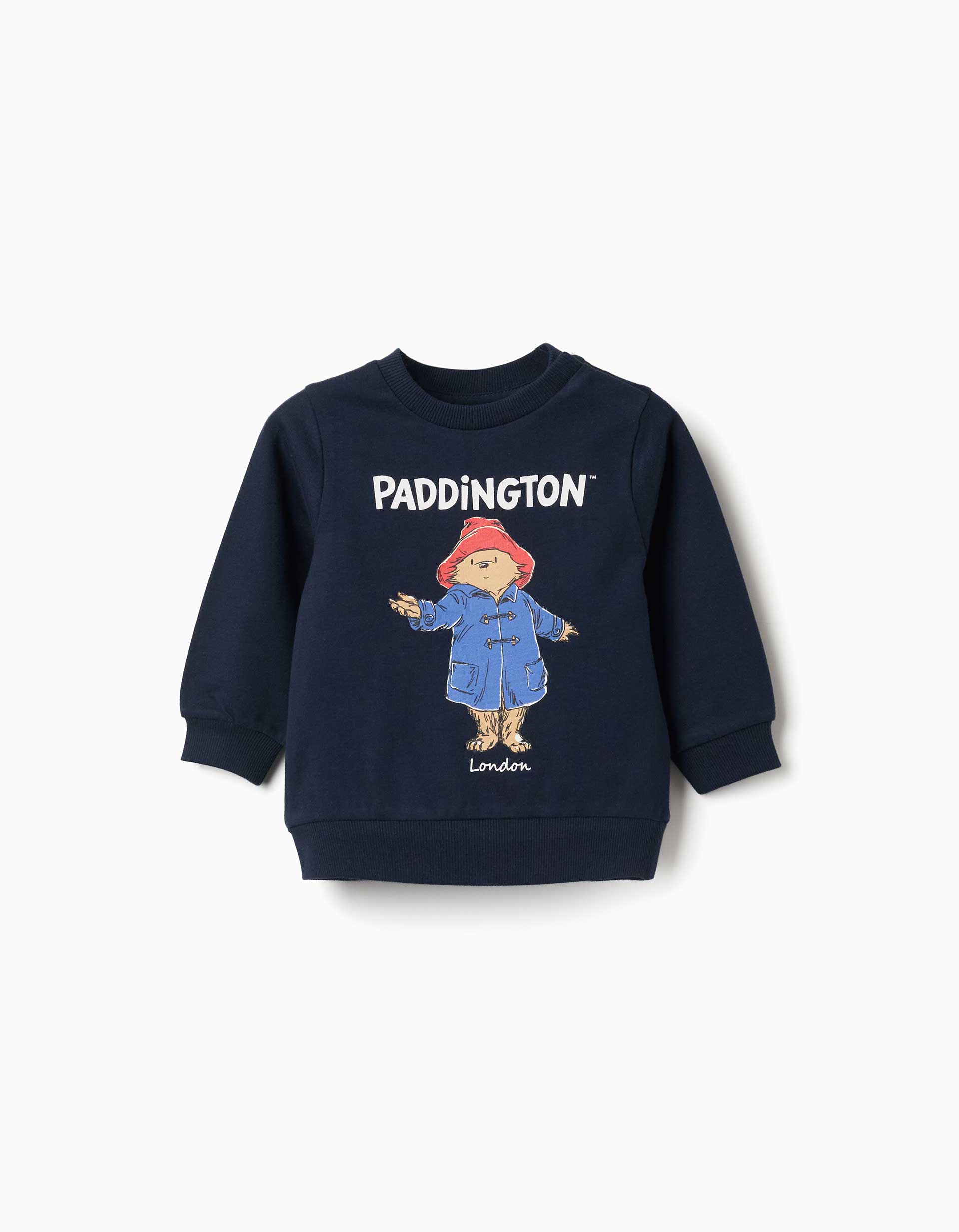 Sweat de algodão com estampado Paddington para bebé menino, azul-marinho